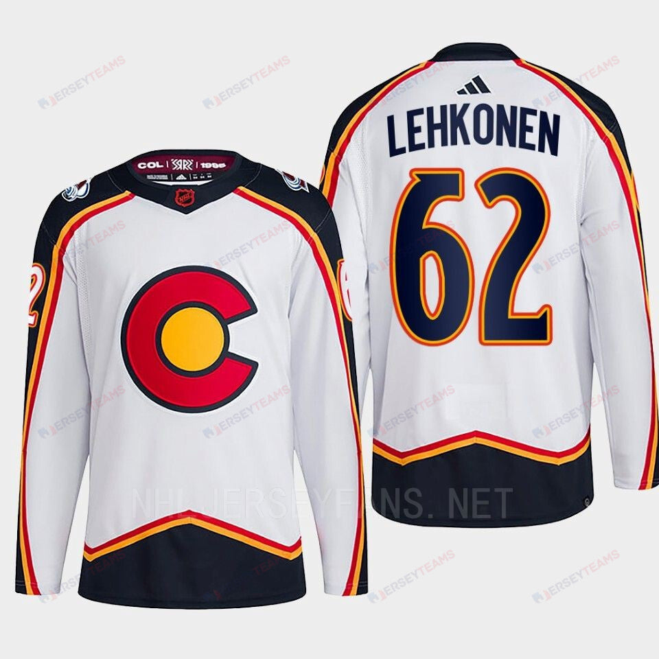 Artturi Lehkonen 62 Reverse Retro 2.0 2022 Colorado Avalanche White Jersey Primegreen