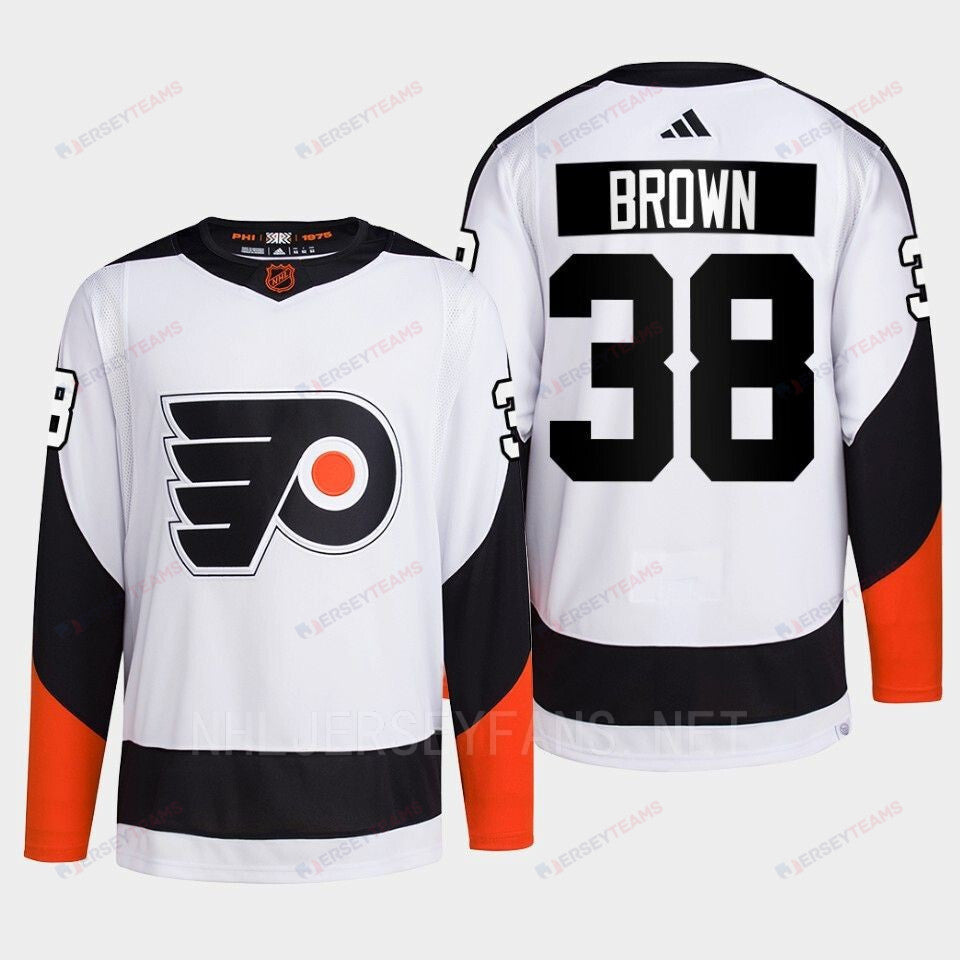 Philadelphia Flyers 2022 Reverse Retro 2.0 Patrick Brown 38 White Primegreen Jersey Men's