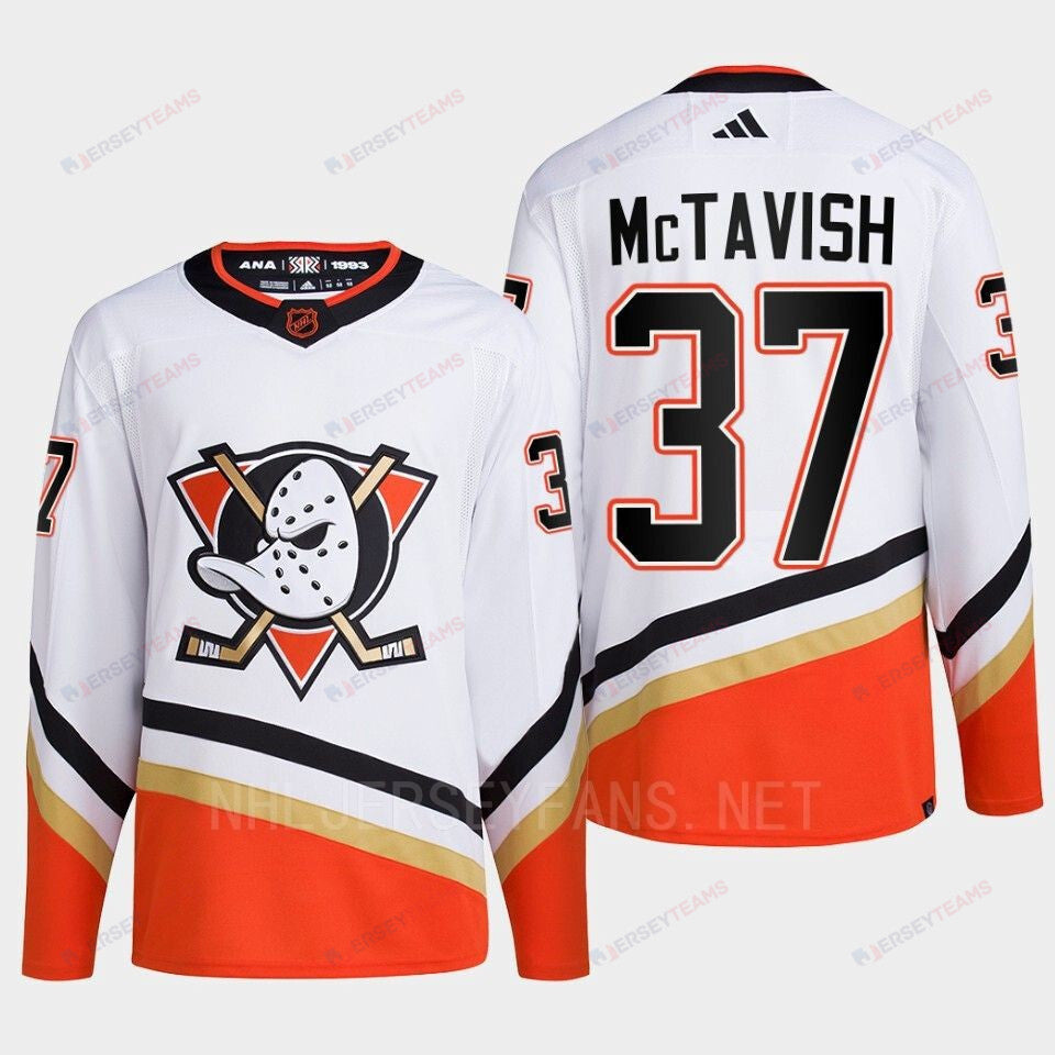 Anaheim Ducks 2022 Reverse Retro 2.0 Mason McTavish 37 White Primegreen Jersey Men's