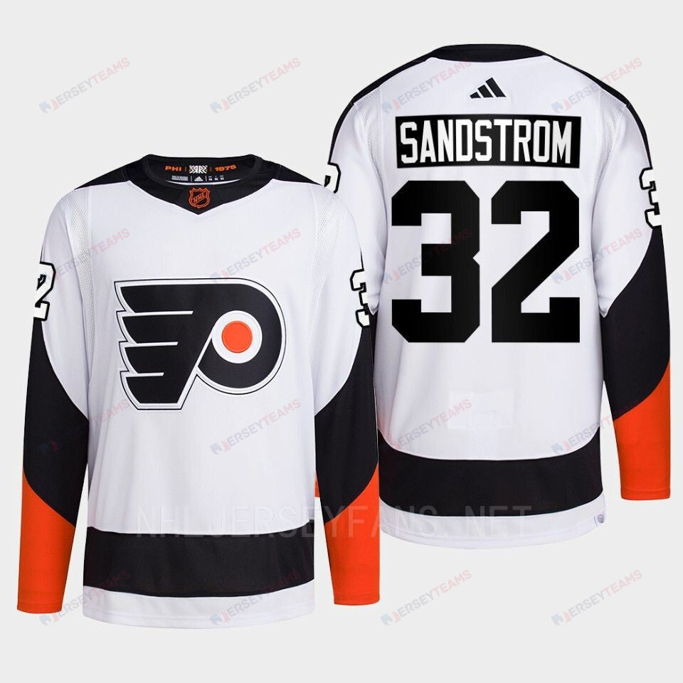 Philadelphia Flyers 2022 Reverse Retro 2.0 Felix Sandstrom 32 White Primegreen Jersey Men's