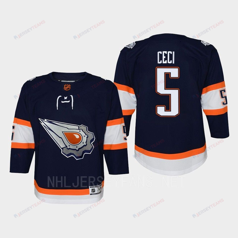 Youth Edmonton Oilers Cody Ceci 5 Special Edition 2.0 Retro Jersey Navy