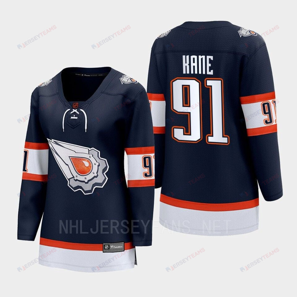 Evander Kane 91 Edmonton Oilers 2022 Special Edition 2.0 Women Breakaway Player Retro Jersey Navy
