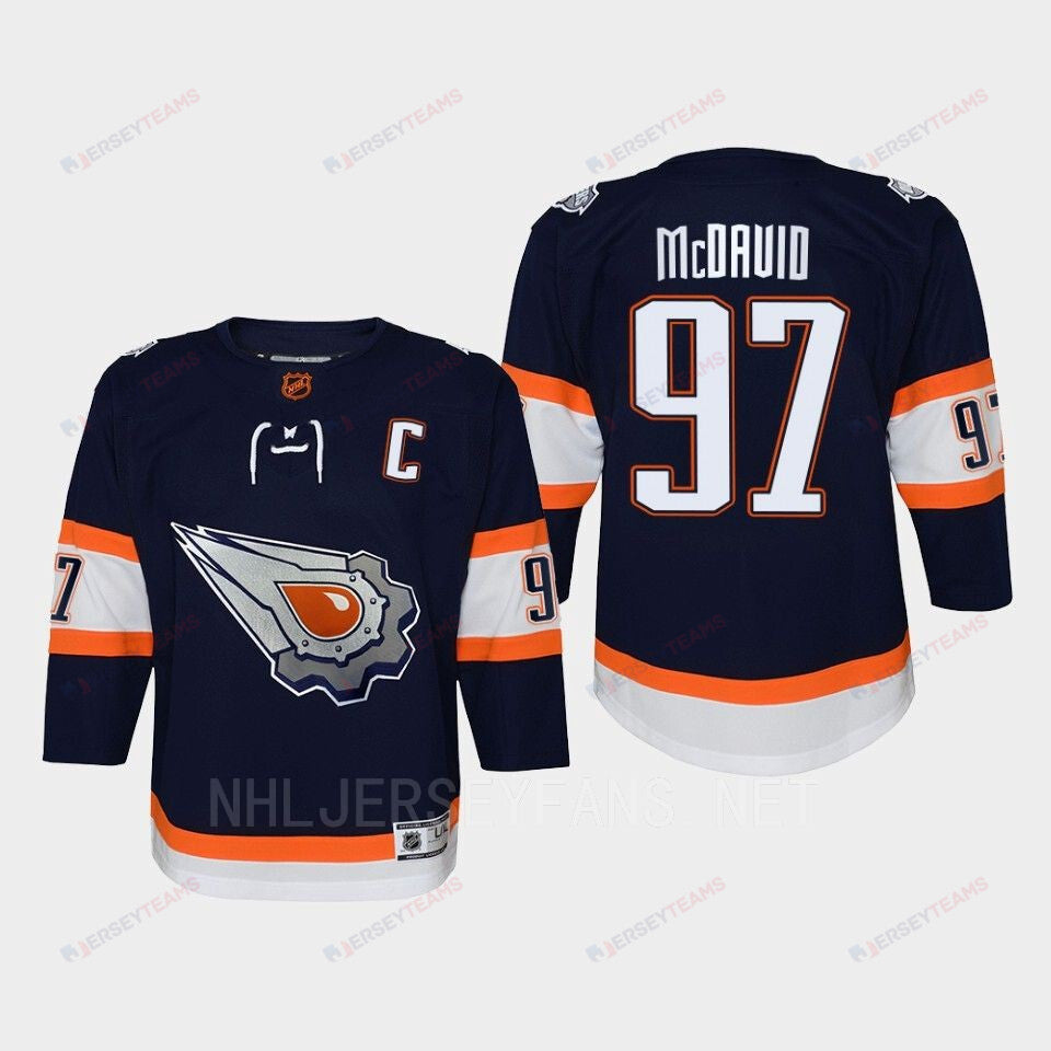 Youth Edmonton Oilers Connor McDavid 97 Special Edition 2.0 Retro Jersey Navy