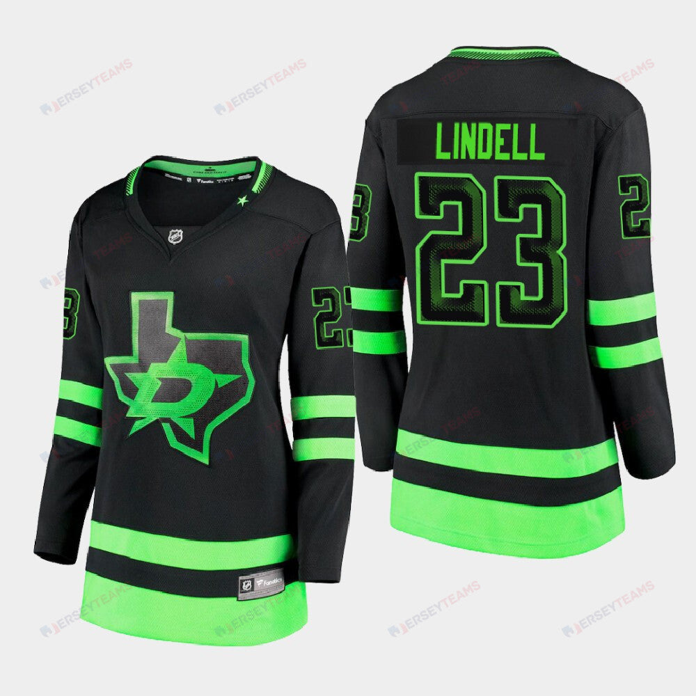 Women's Dallas Stars Esa Lindell 23 Alternate Blackout Premier Breakaway Black Jersey