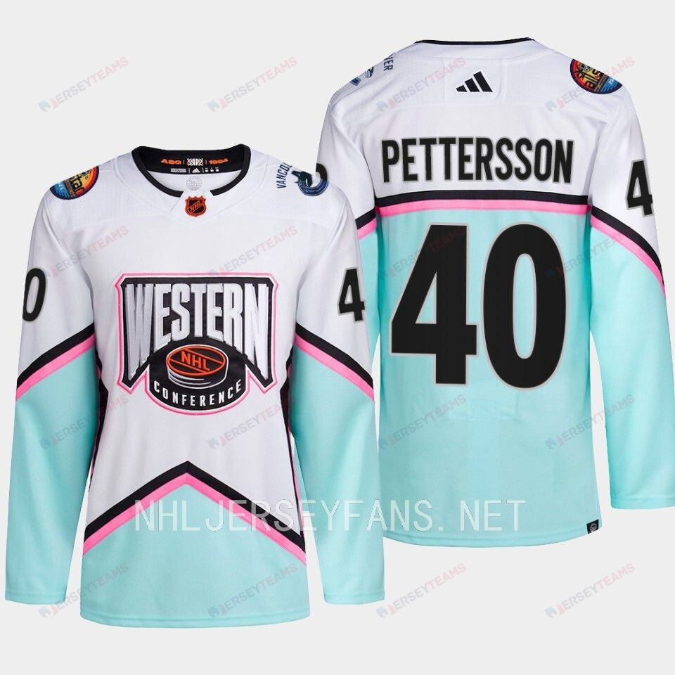 Elias Pettersson 40 Vancouver Canucks 2023 All-Star Game Jersey White Equipment