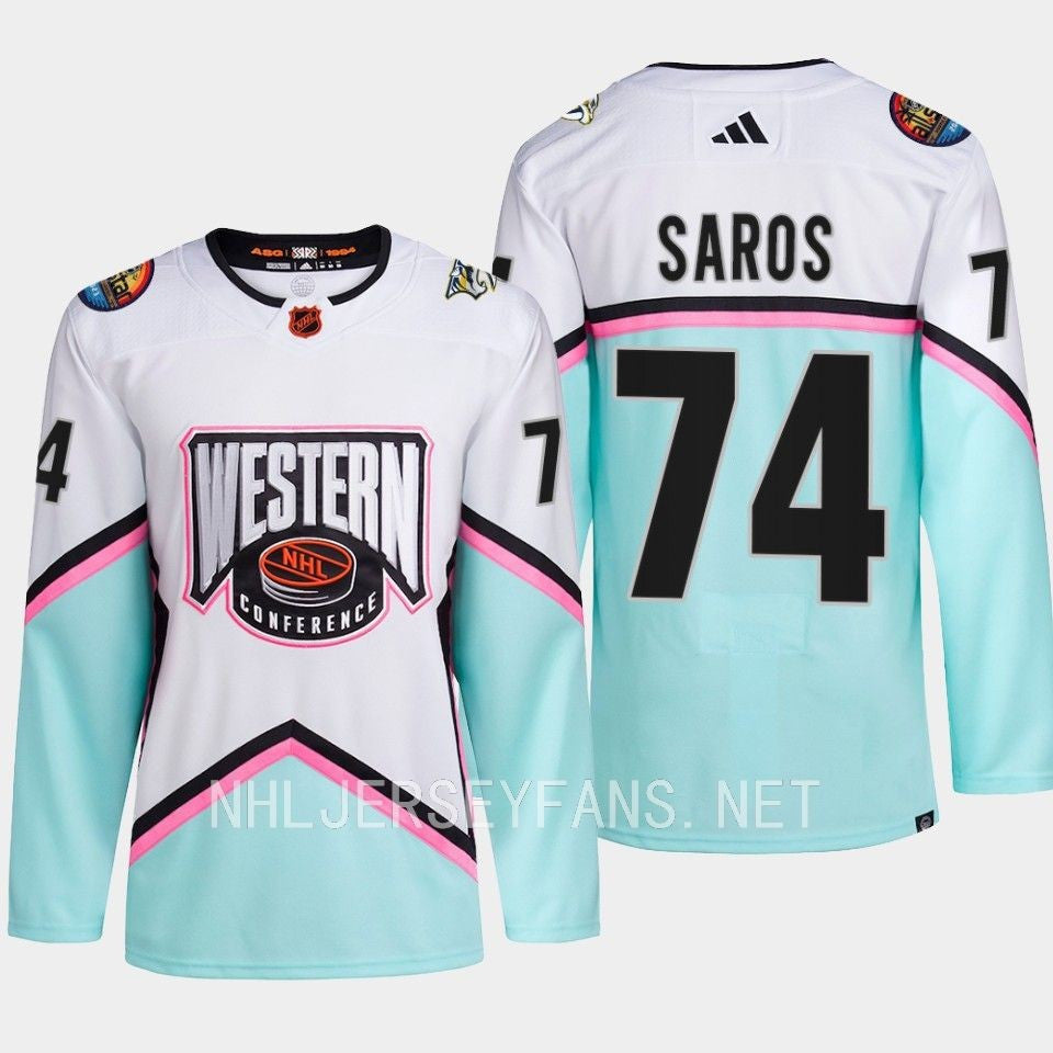 Juuse Saros 74 Nashville Predators 2023 All-Star Game Jersey White Equipment