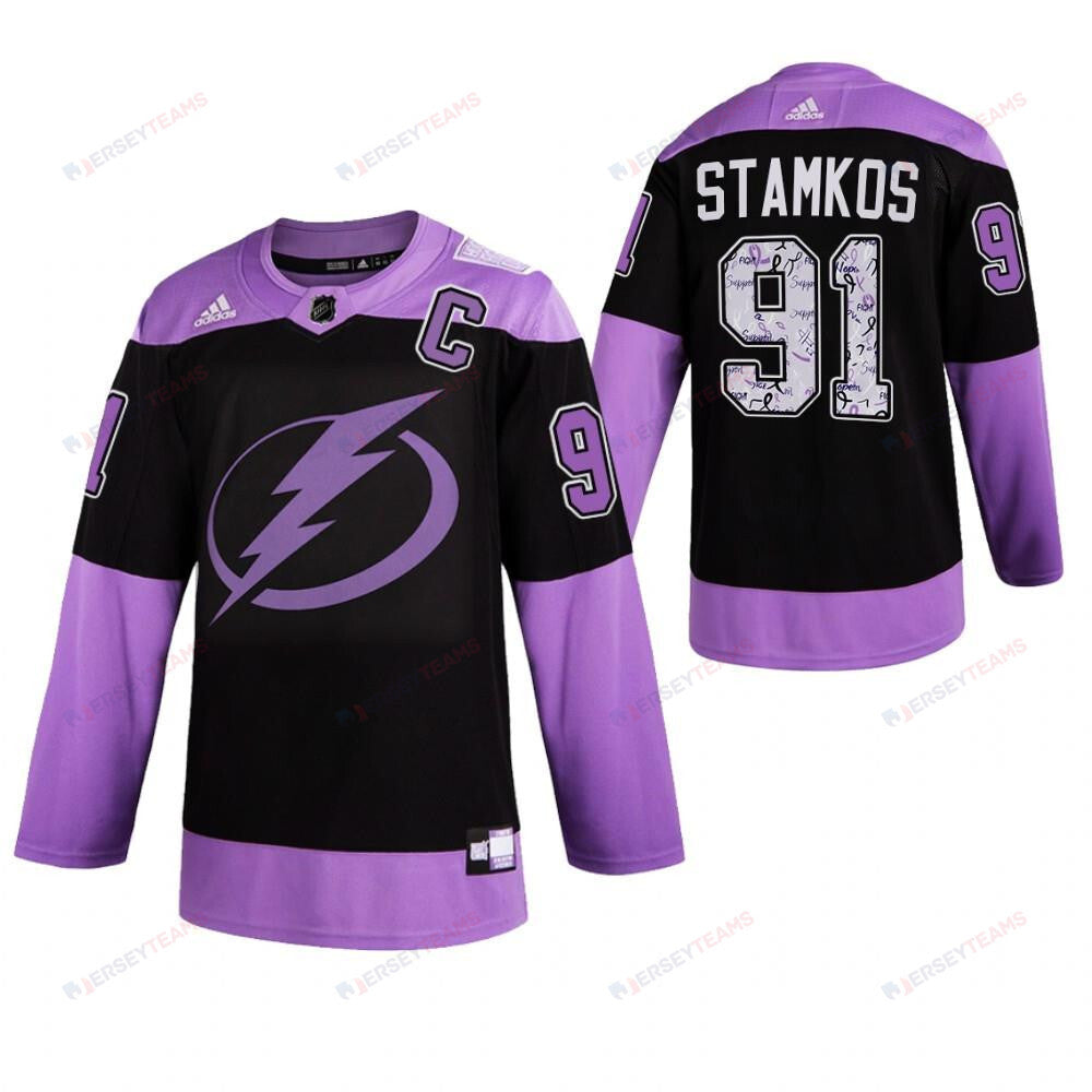 Steven Stamkos Tampa Bay Lightning HockeyFightsCancer Purple Jersey Jersey