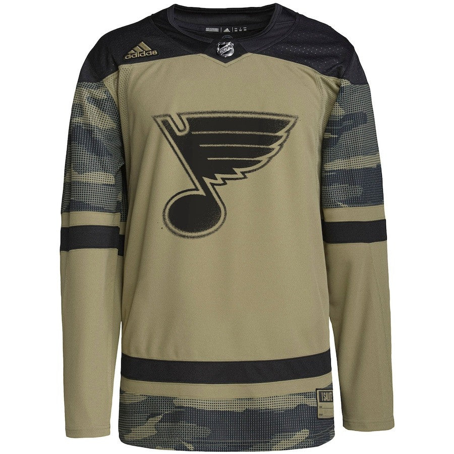St. Louis Blues Military Appreciation Team Custom Practice Jersey - Camo