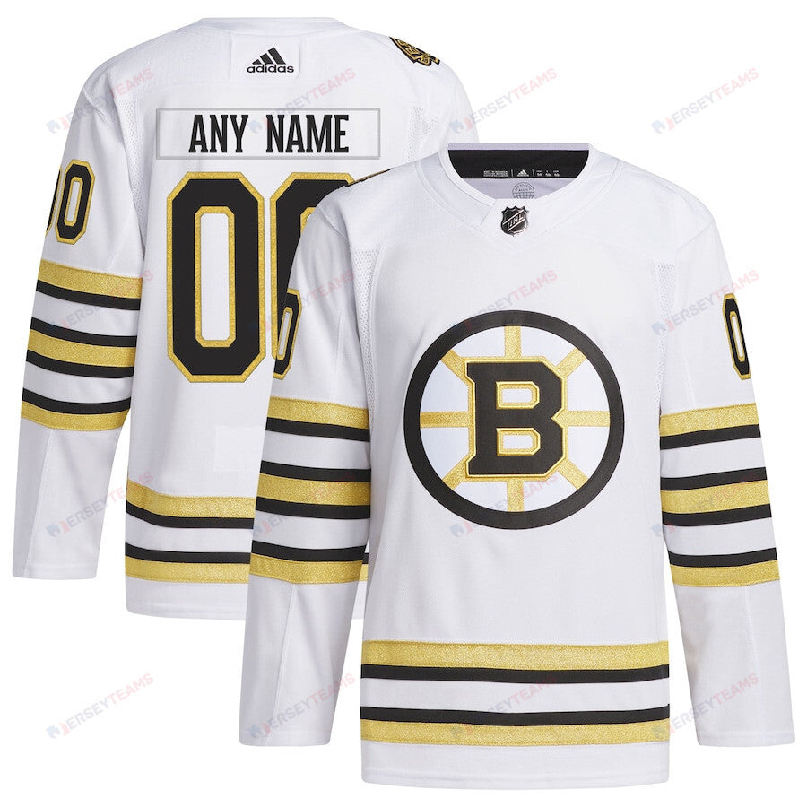 Boston Bruins 100th Anniversary Primegreen Custom Men Jersey - White