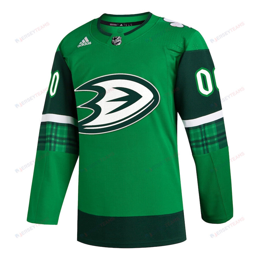 Anaheim Ducks St. Patrick's Day Custom Men Jersey - Kelly Green