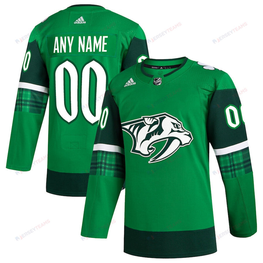 Nashville Predators St. Patrick's Day Custom Men Jersey - Kelly Green