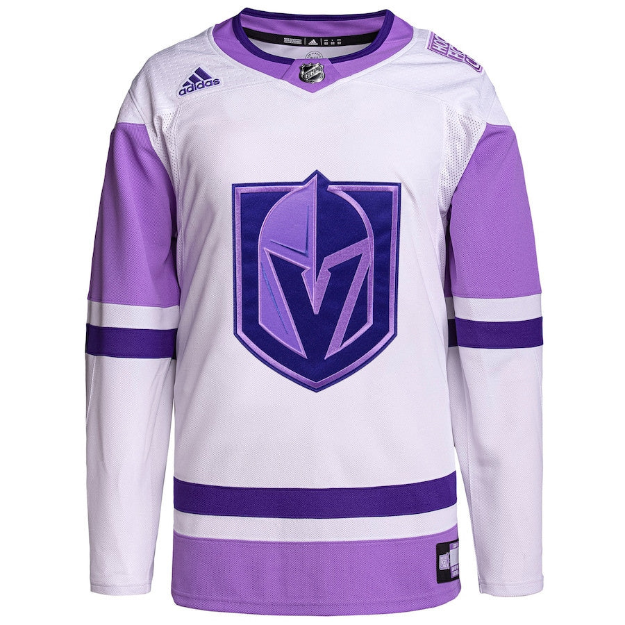 Vegas Golden Knights Hockey Fights Cancer Primegreen Men Jersey - White/Purple