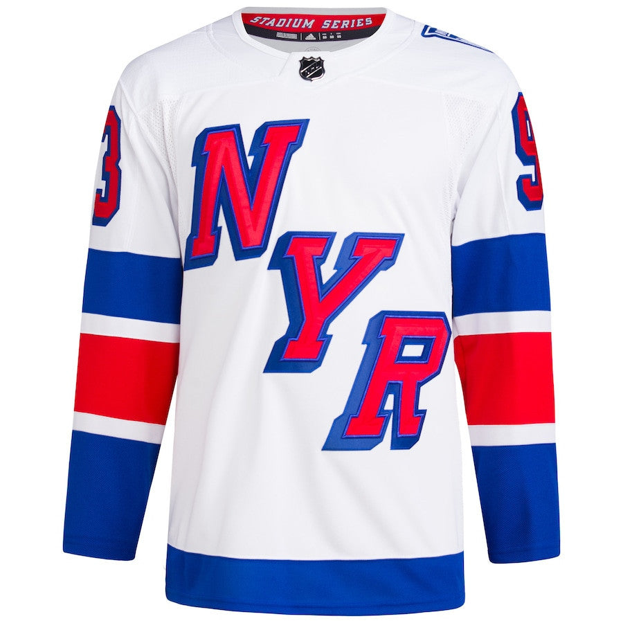 Mika Zibanejad 93 New York Rangers 2024 Stadium Series Primegreen Men Jersey - White