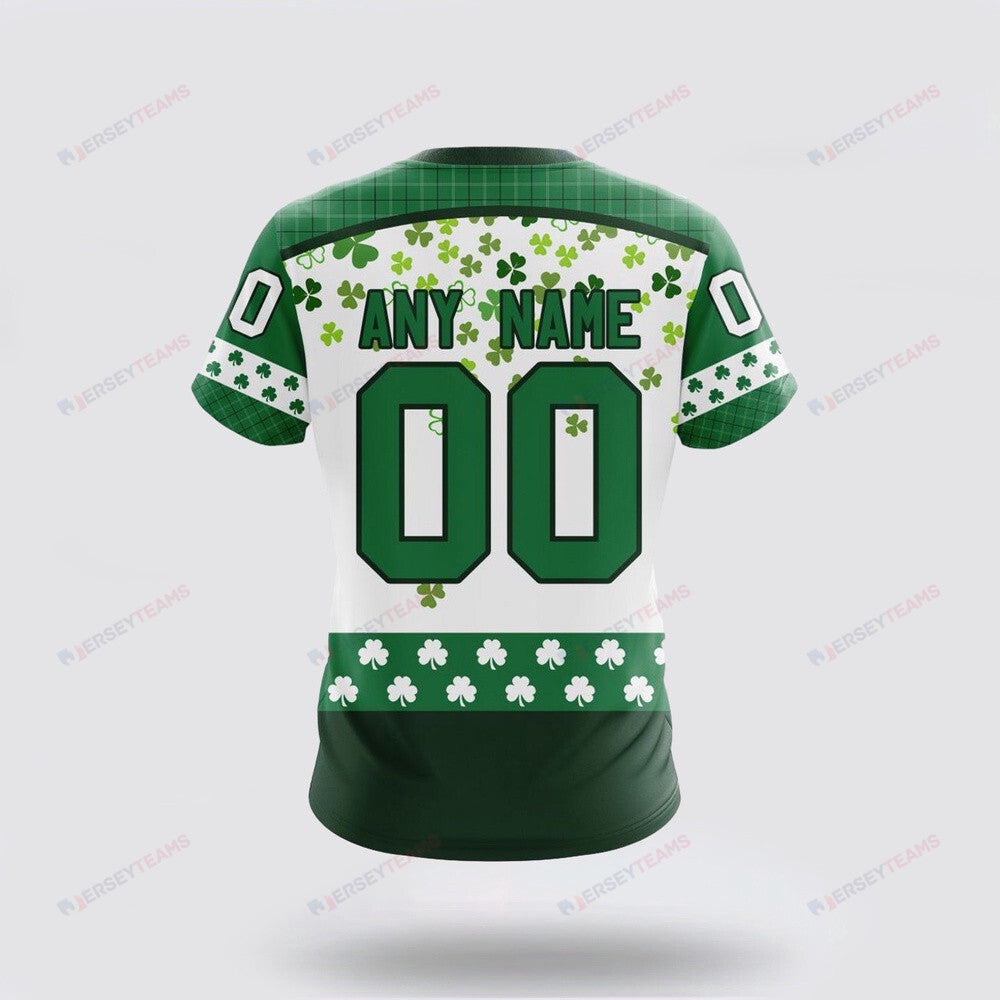 Carolina Hurricanes Special Design For St Patrick Day Custom AOP T-Shirt - White