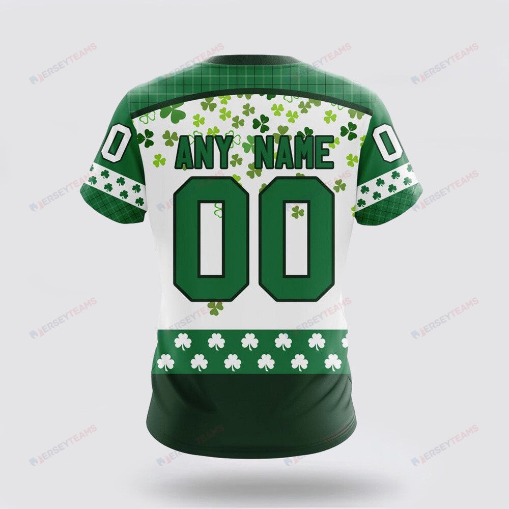 Pittsburgh Penguins Special Design For St Patrick Day Custom AOP T-Shirt - White