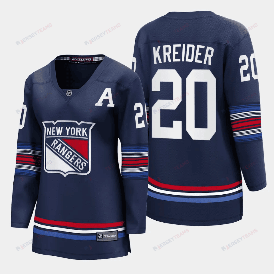 Chris Kreider 20 New York Rangers Women Alternate Premier Breakaway Jersey - Navy