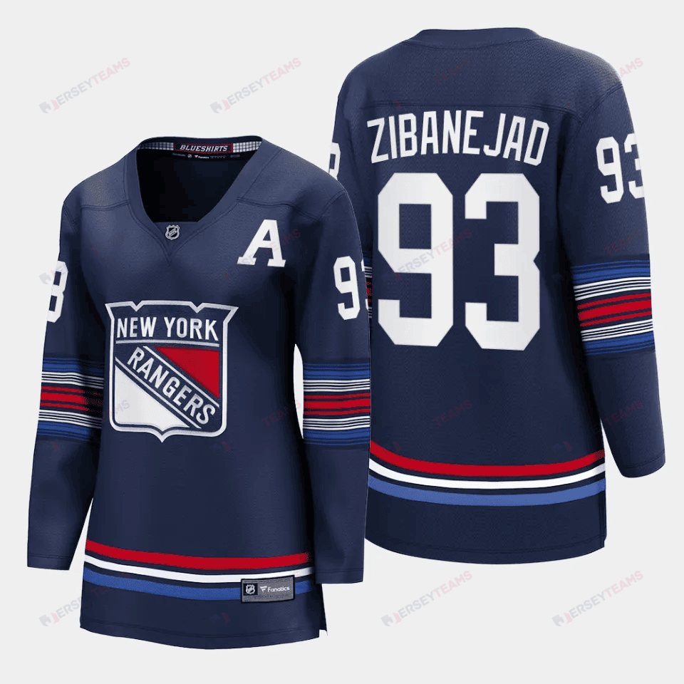 Mika Zibanejad 93 New York Rangers Women Alternate Premier Breakaway Jersey - Navy