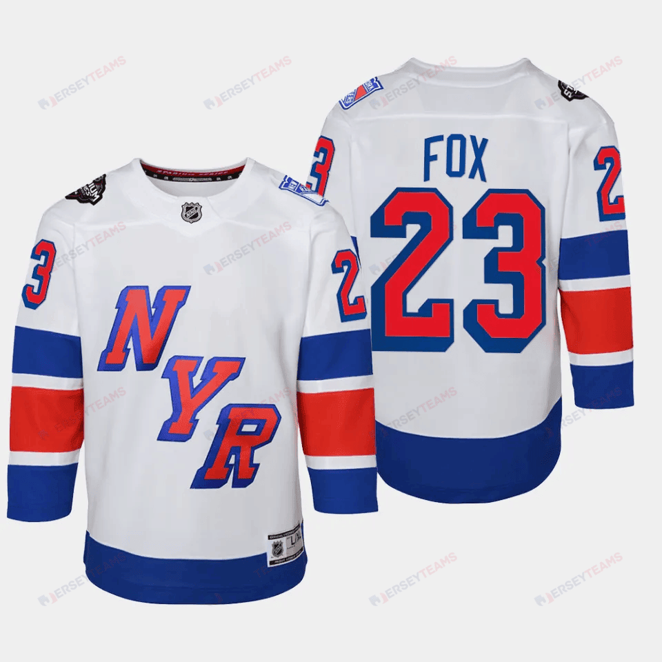 Adam Fox 23 New York Rangers 2024 NHL YOUTH Stadium Series Jersey - White