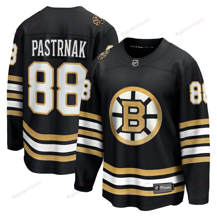 David Pastrnak 88 Boston Bruins 100th Anniversary Breakaway Jersey - Black