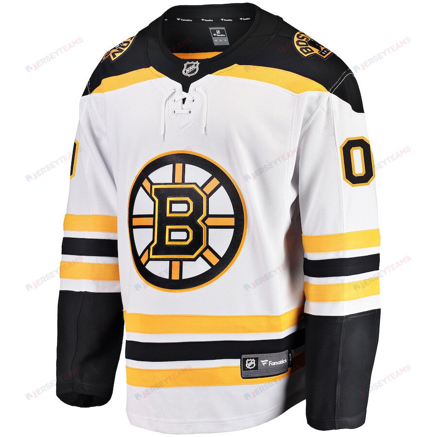 Boston Bruins Away Breakaway Custom Jersey - White