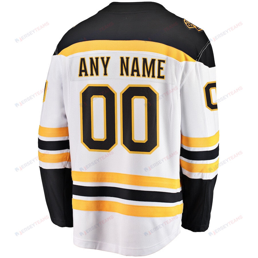 Boston Bruins Away Breakaway Custom Jersey - White