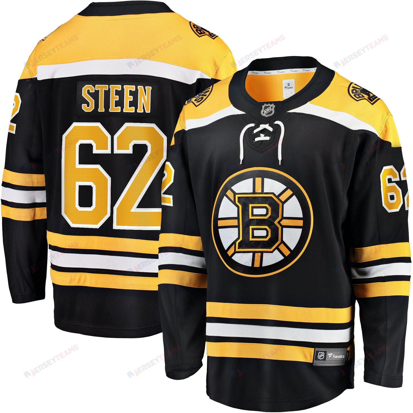 Oskar Steen 62 Boston Bruins Home Breakaway Jersey - Men, Black
