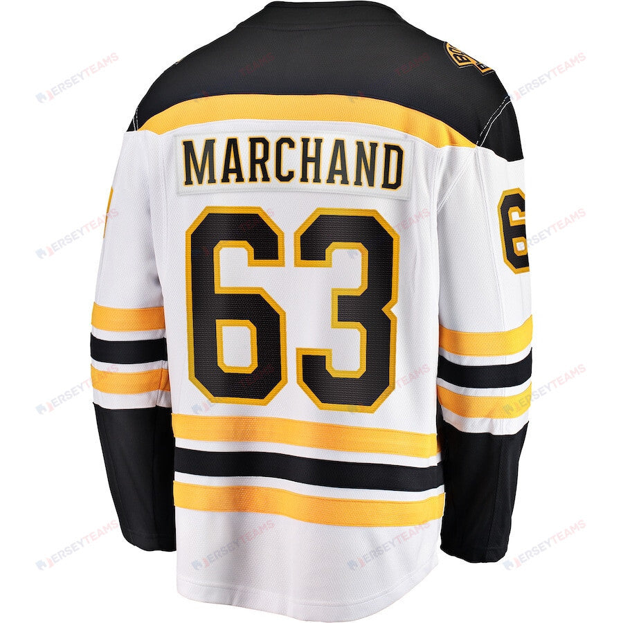 Brad Marchand 63 Boston Bruins Away Breakaway Jersey - Men, White
