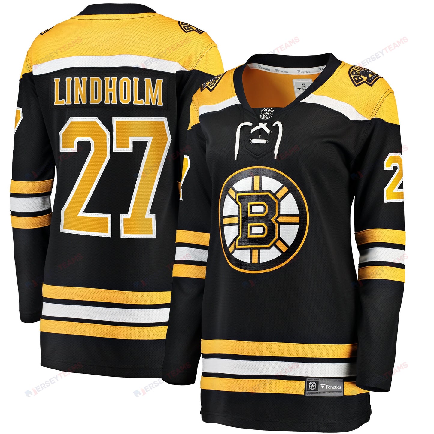 Hampus Lindholm 27 Boston Bruins Home Breakaway Jersey - Women, Black