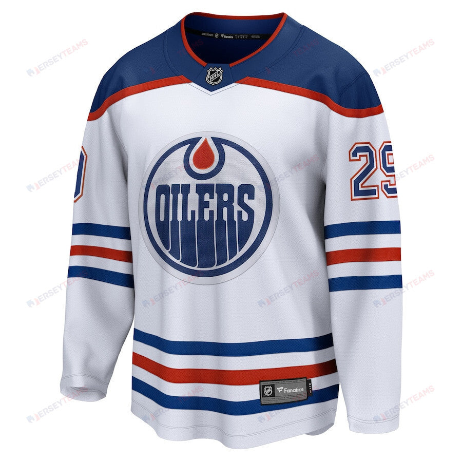 Leon Draisaitl 29 Edmonton Oilers Away Breakaway Jersey - Men, White