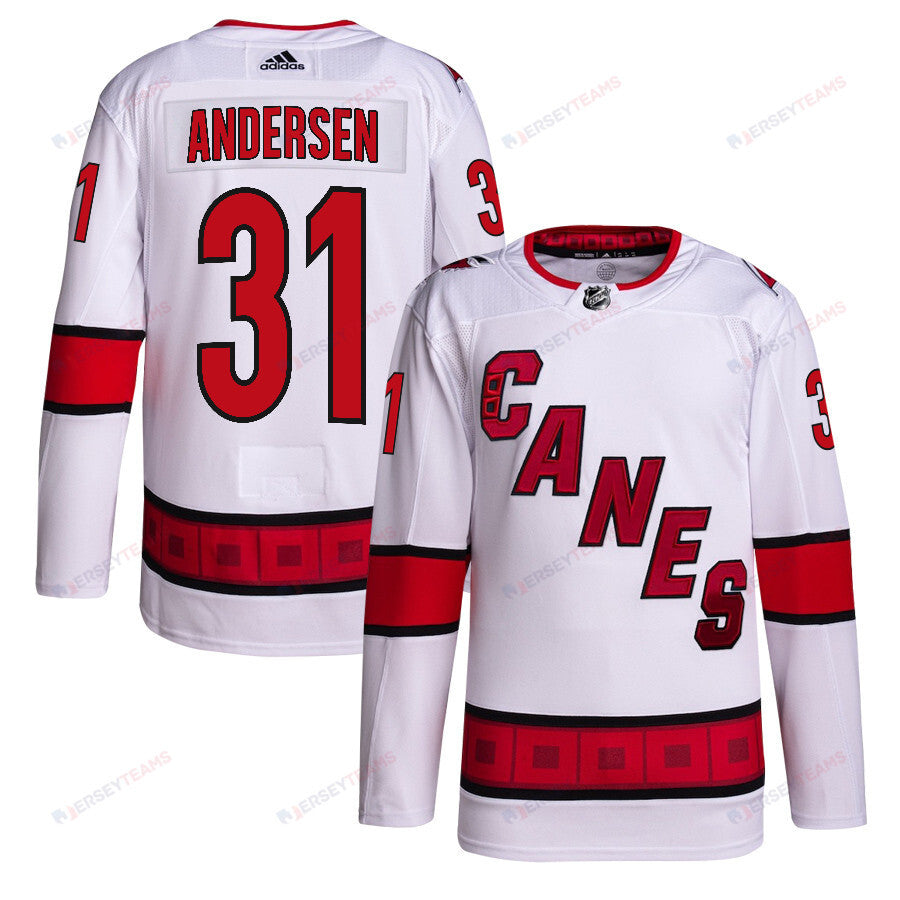 Frederik Andersen 31 Carolina Hurricanes Away Primegreen Jersey - Men, White
