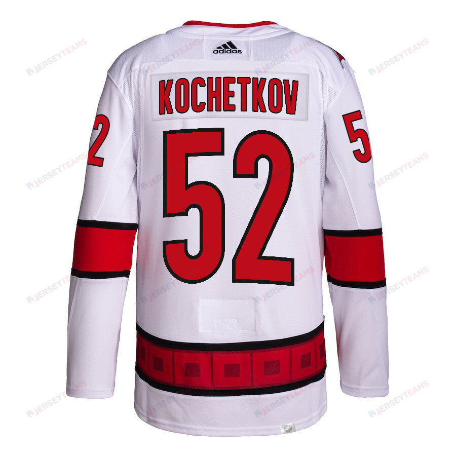 Pyotr Kochetkov 52 Carolina Hurricanes 2024 NHL Playoffs Patch Away Jersey - Men, White