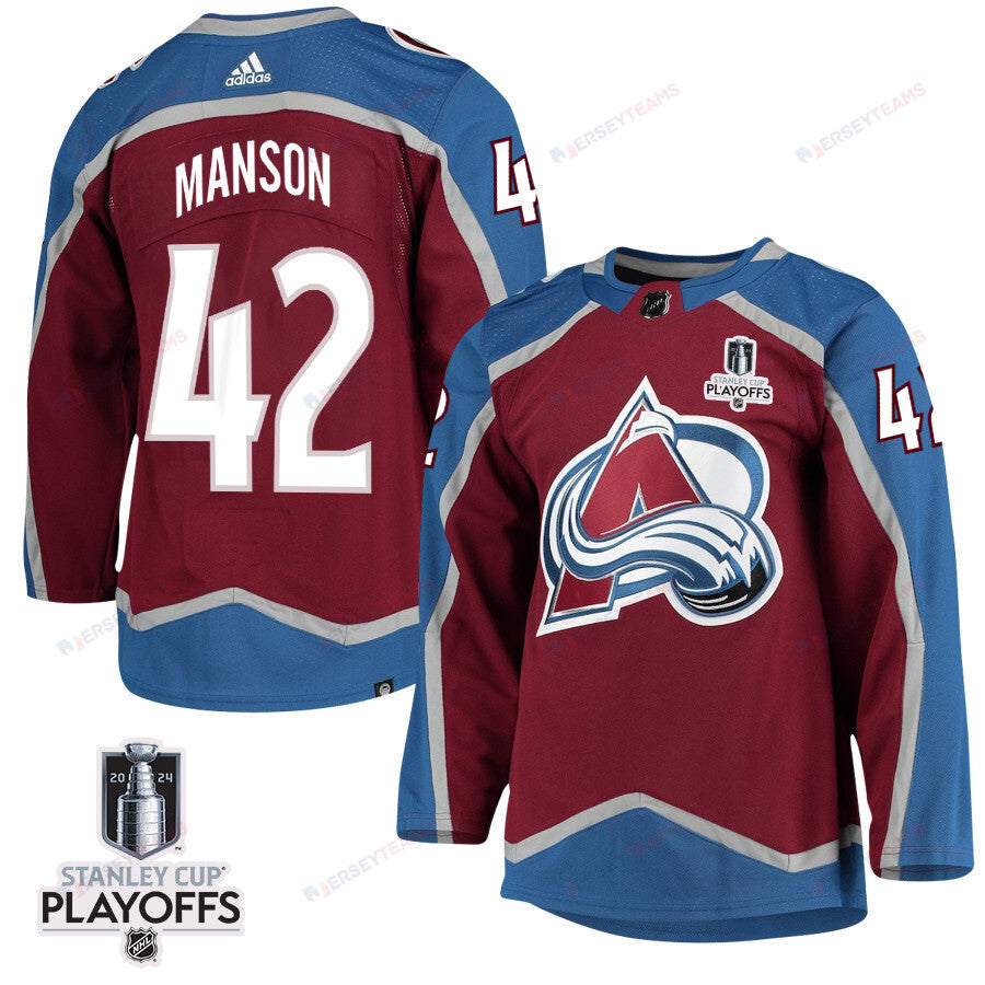 Josh Manson 42 Colorado Avalanche 2024 NHL Playoffs Patch Home Jersey - Men
