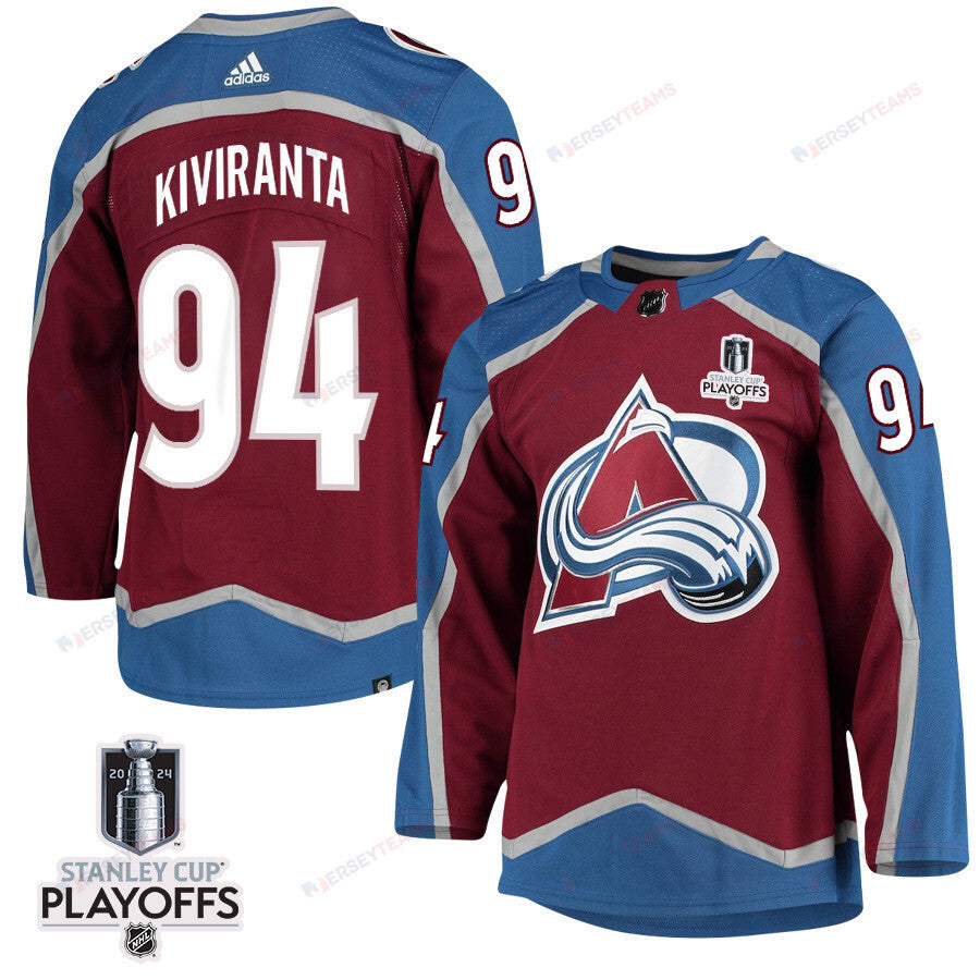 Joel Kiviranta 94 Colorado Avalanche 2024 NHL Playoffs Patch Home Jersey - Men