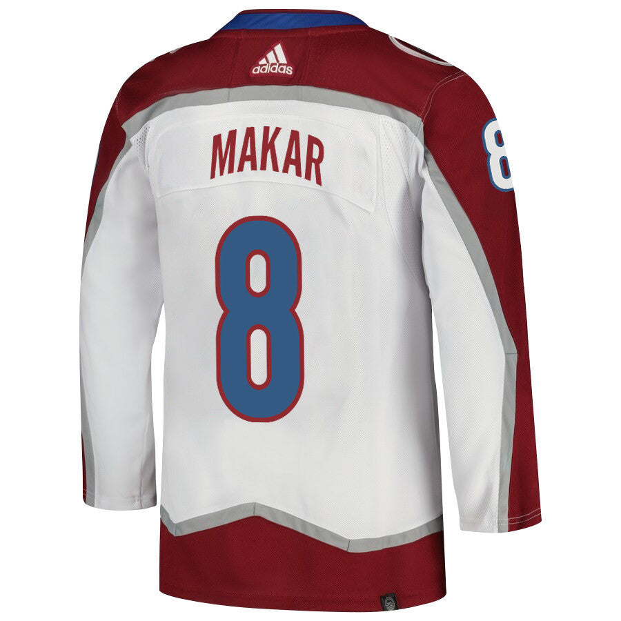 Cale Makar 8 Colorado Avalanche 2024 NHL Playoffs Patch Away Jersey - Men, White