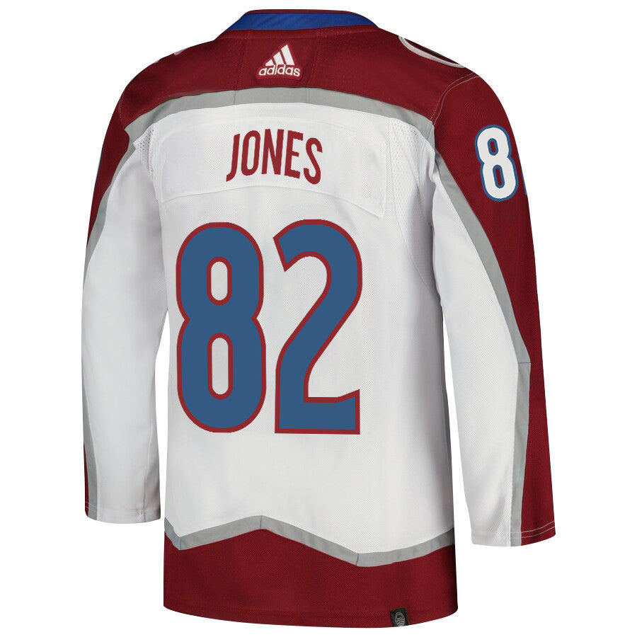 Caleb Jones 82 Colorado Avalanche 2024 NHL Playoffs Patch Away Jersey - Men, White