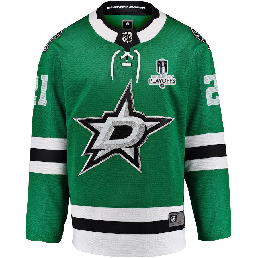 Jason Robertson 21 Dallas Stars 2024 NHL Playoffs Patch Home Jersey - Men, Green