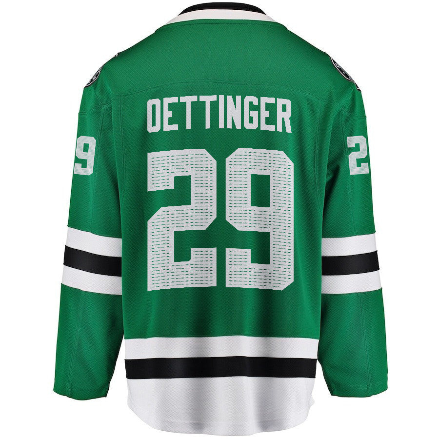 Jake Oettinger 29 Dallas Stars 2024 NHL Playoffs Patch Home Jersey - Men, Green
