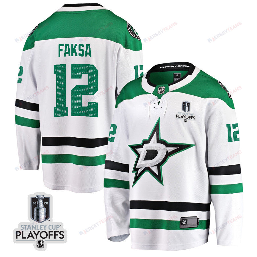 Radek Faksa 12 Dallas Stars 2024 NHL Playoffs Patch Away Breakaway Jersey - Men