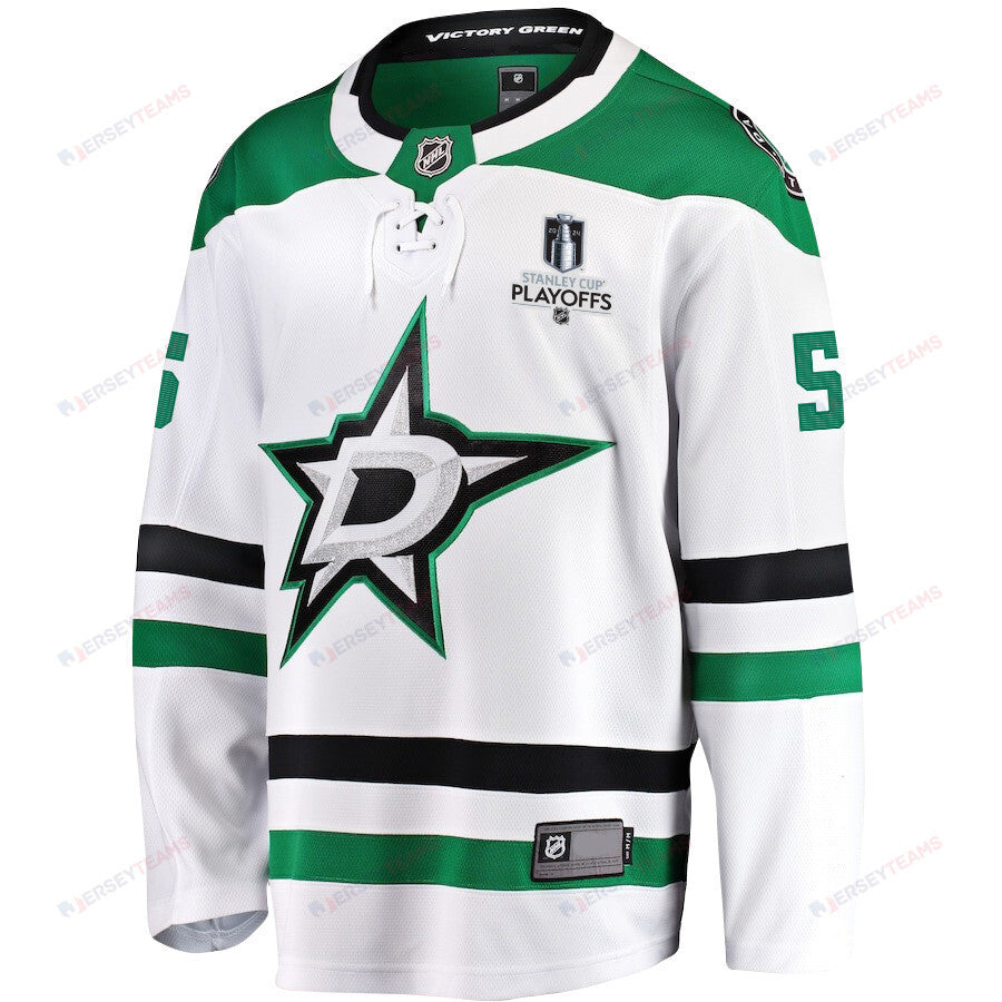 Nils Lundkvist 5 Dallas Stars 2024 NHL Playoffs Patch Away Breakaway Jersey - Men