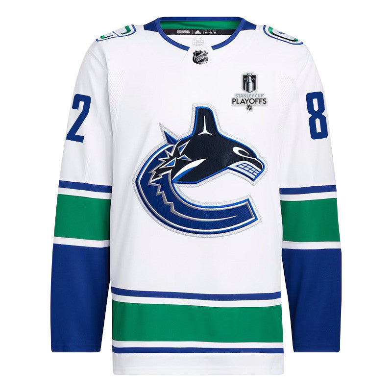 Ian Cole 82 Vancouver Canucks 2024 NHL Playoffs Patch Away Jersey - Men, White
