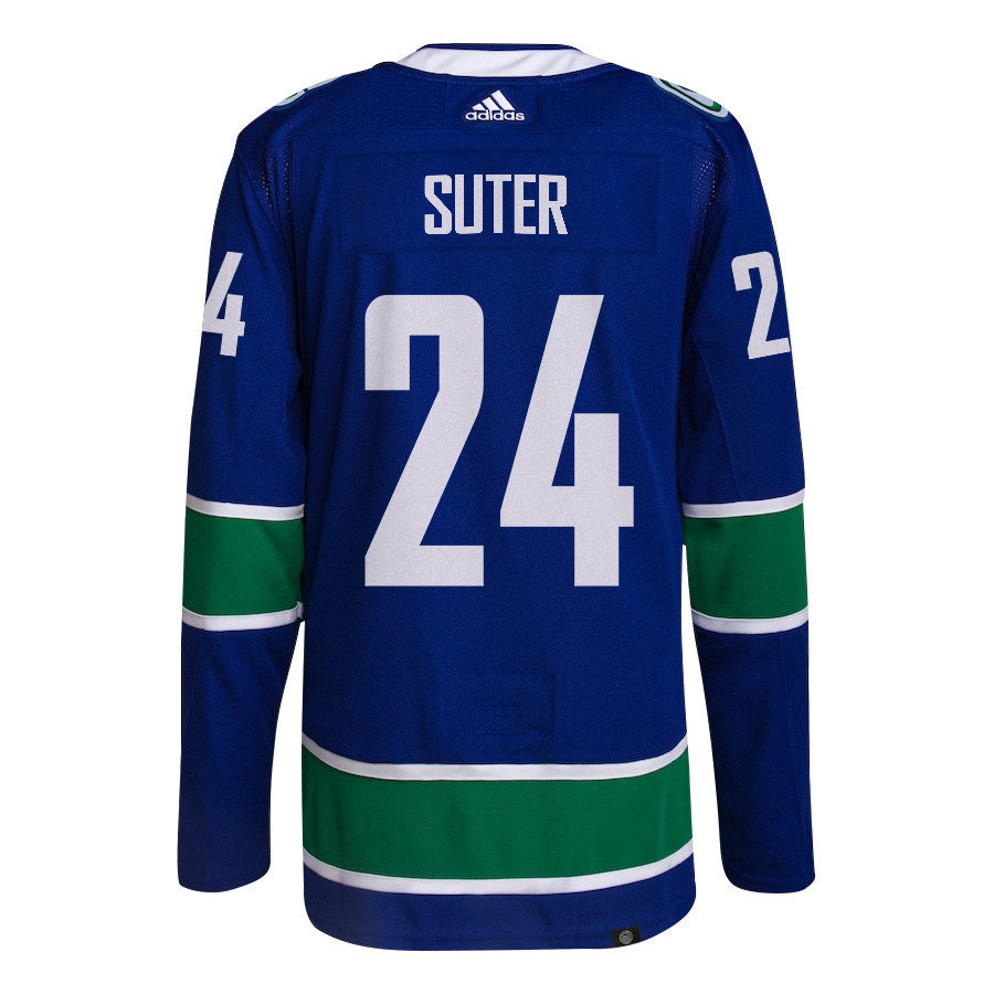 Pius Suter 24 Vancouver Canucks 2024 NHL Playoffs Patch Home Jersey - Men, Blue