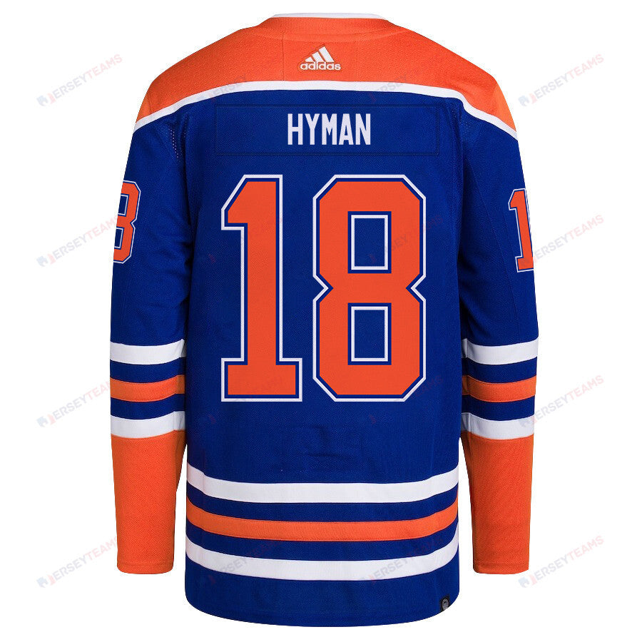 Zach Hyman 18 Edmonton Oilers 2024 NHL Playoffs Patch Home Jersey - Men