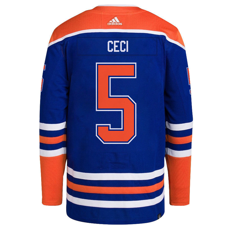 Cody Ceci 5 Edmonton Oilers 2024 NHL Playoffs Patch Home Jersey - Men