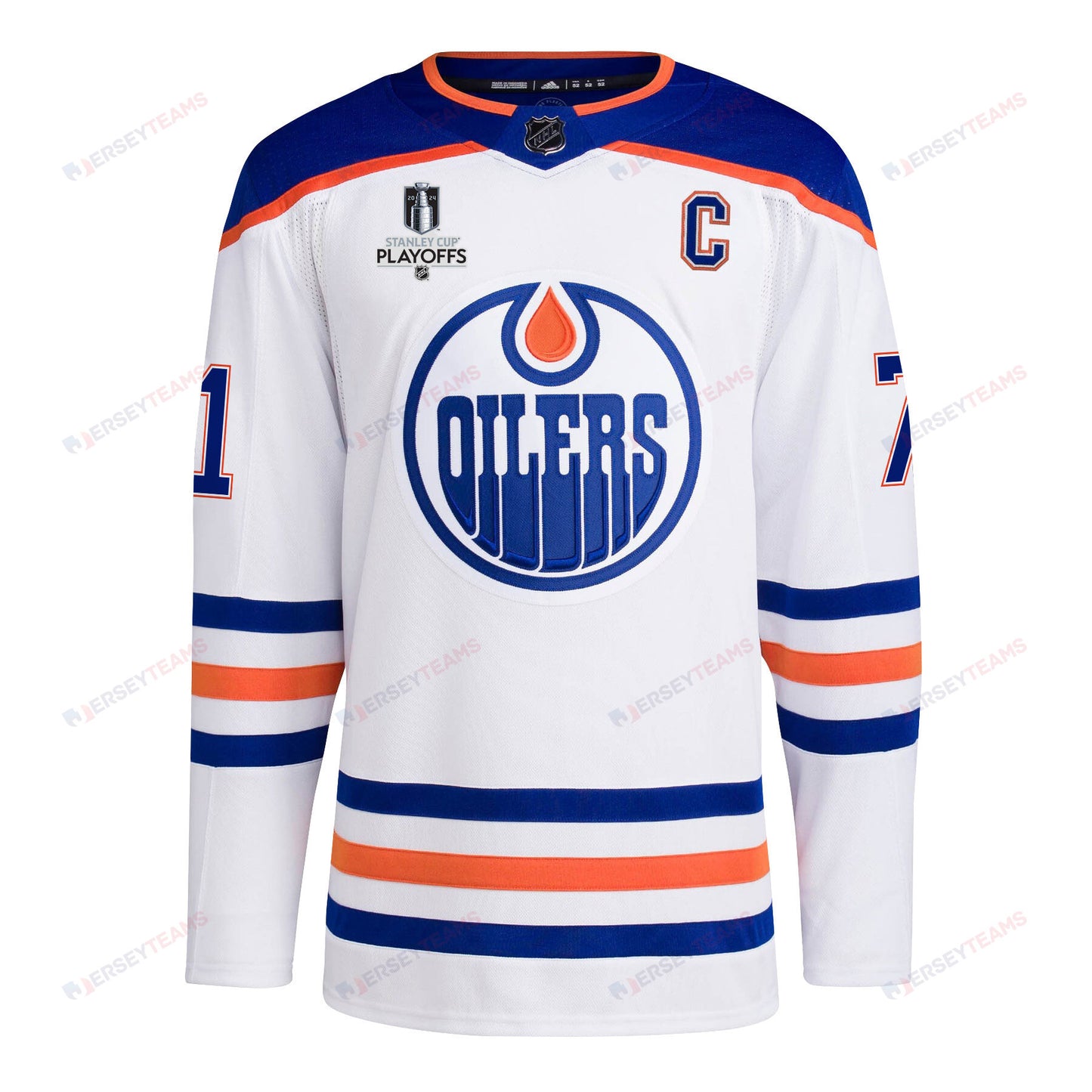 Ryan McLeod 71 Edmonton Oilers 2024 NHL Playoffs Patch Away Jersey - Men, White
