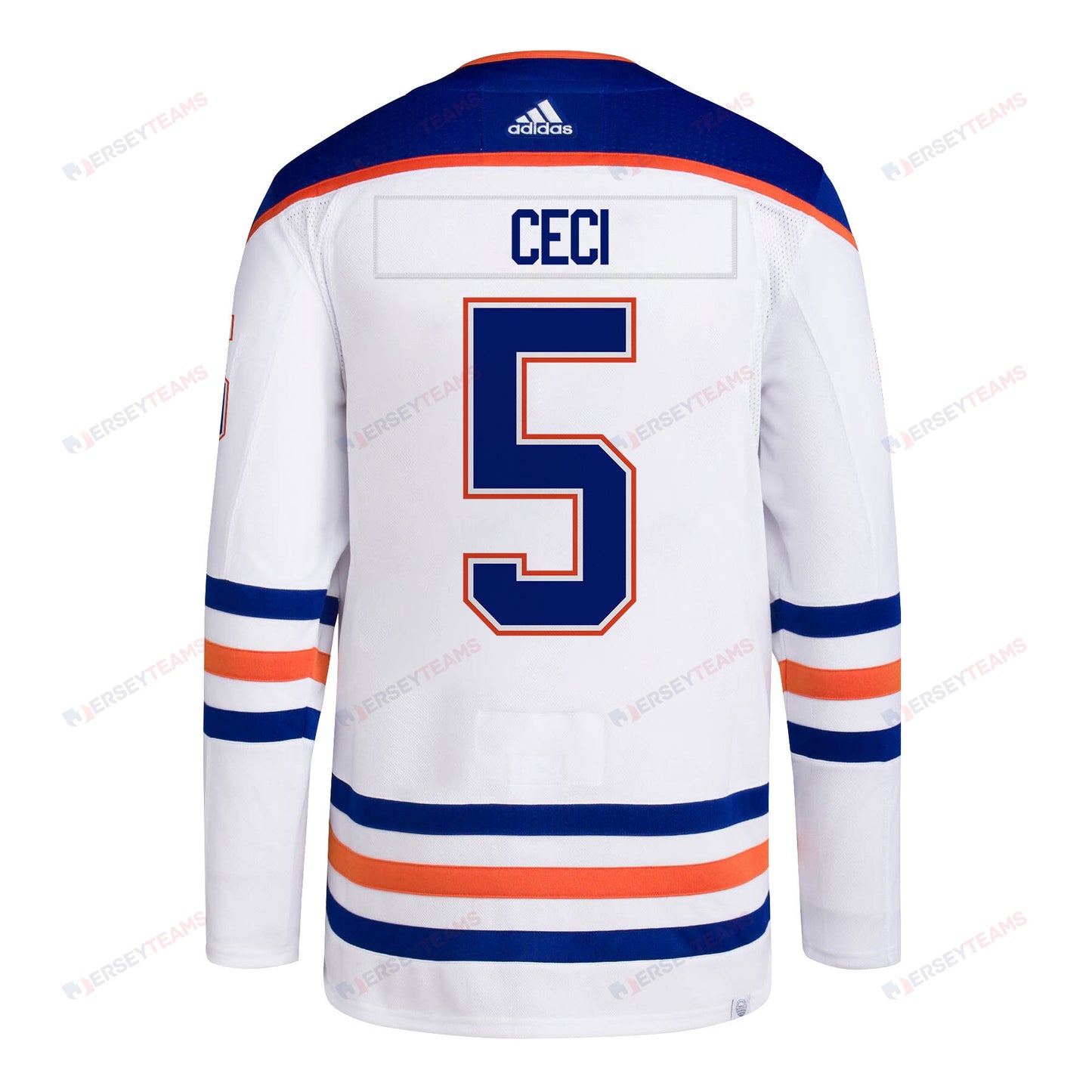 Cody Ceci 5 Edmonton Oilers 2024 NHL Playoffs Patch Away Jersey - Men, White