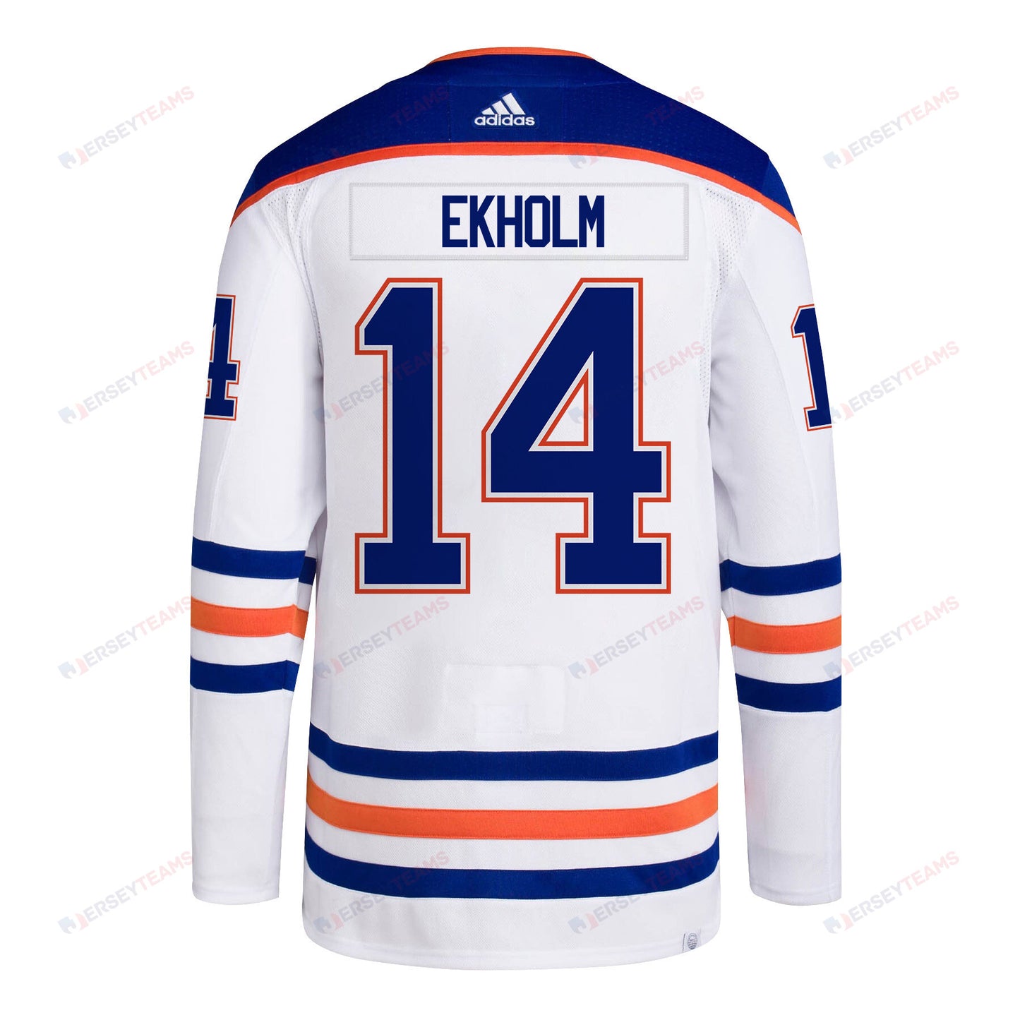 Mattias Ekholm 14 Edmonton Oilers 2024 NHL Playoffs Patch Away Jersey - Men, White