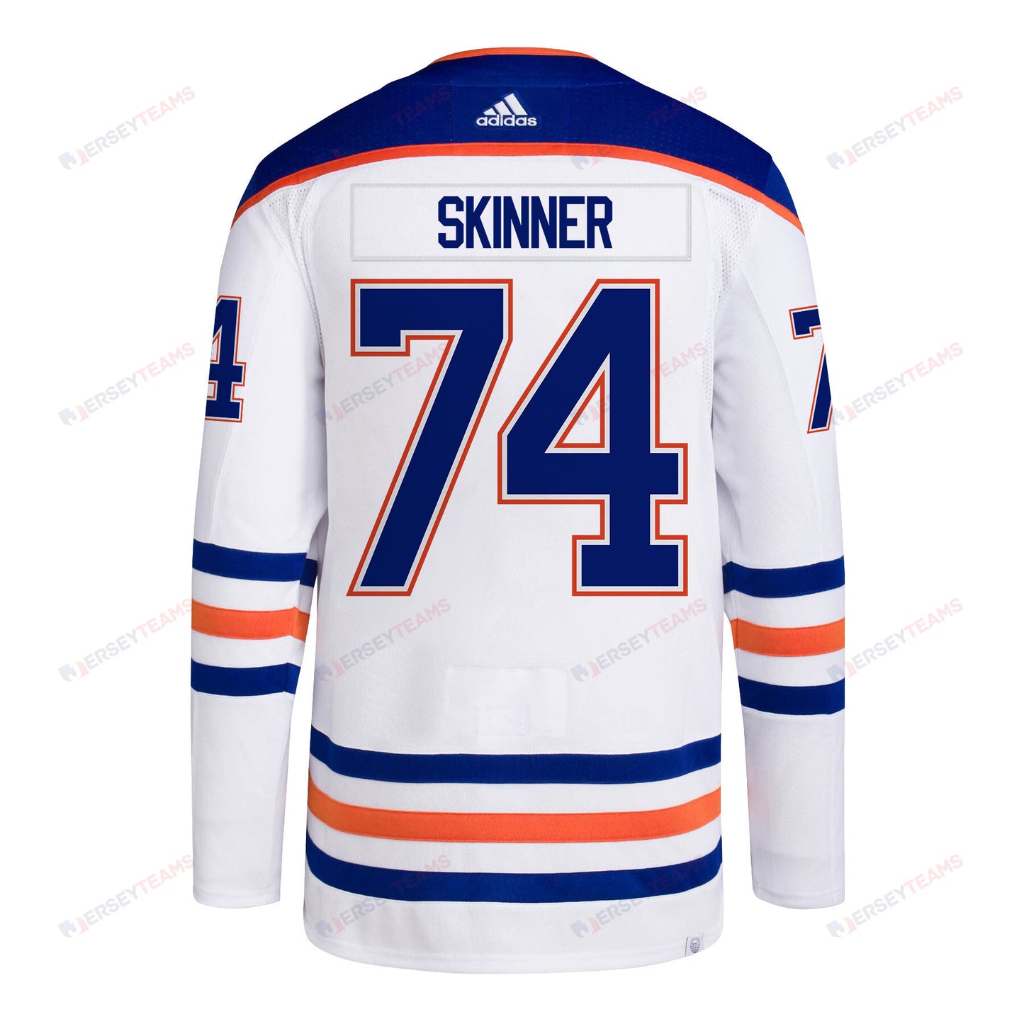 Stuart Skinner 74 Edmonton Oilers 2024 NHL Playoffs Patch Away Jersey - Men, White