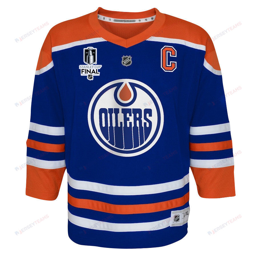 Brett Kulak 27 Edmonton Oilers 2024 STANLEY CUP Final Youth Home Jersey - Royal