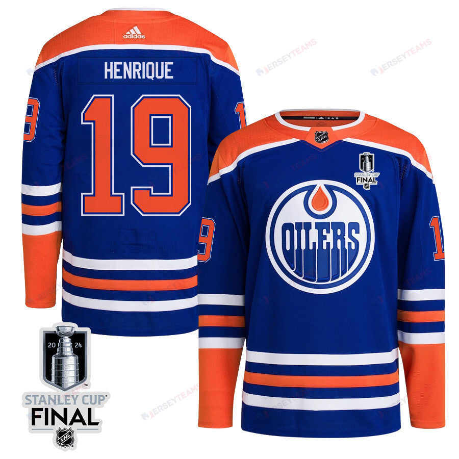 Adam Henrique 19 Edmonton Oilers 2024 STANLEY CUP Final Home Primegreen Jersey - Men, Royal