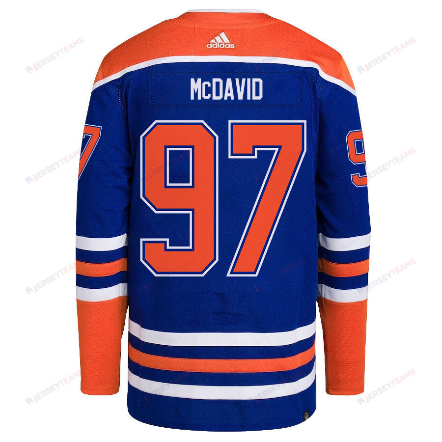 Connor McDavid 97 Edmonton Oilers 2024 STANLEY CUP Final Home Primegreen Jersey - Men, Royal